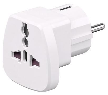MicroConnect Universal Travel adapter white  work to UK, US, DK, CH, IT.