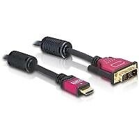 19-poliger HDMI A Stecker DVI 181 Stecker  2 Ferritkerne  Alle Kontakte mit Gold
