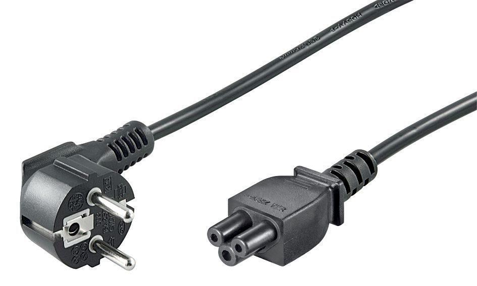 MicroConnect Power Cord CEE 7/7 - C5 3m  Angled Schuko, Black,