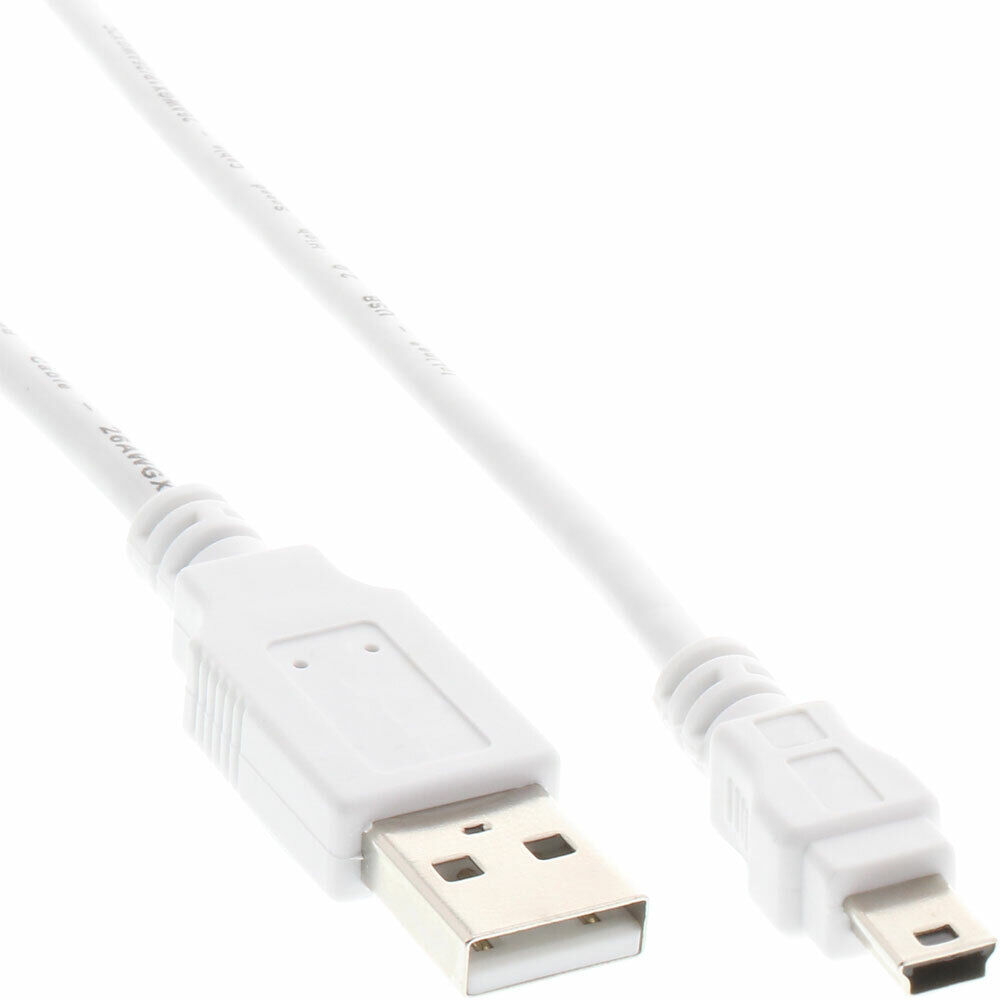 INL InLine® Cavo USB 2.0 Mini, A maschio / Mini B maschio (5pol.), 0,5m, bianco