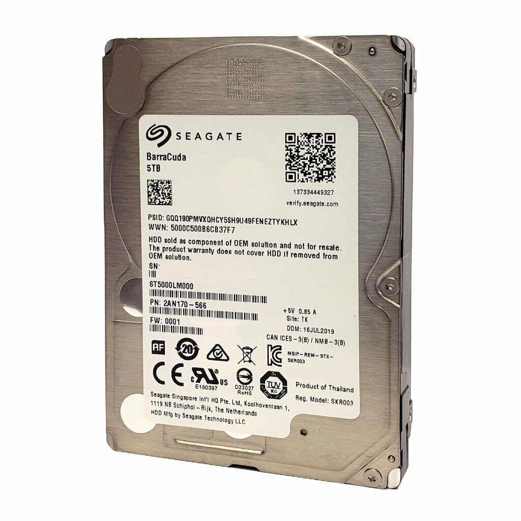 Seagate 5TB 2.5 " Disco Rigido ST5000LM000 BarraCuda Interno 5400RPM OEM
