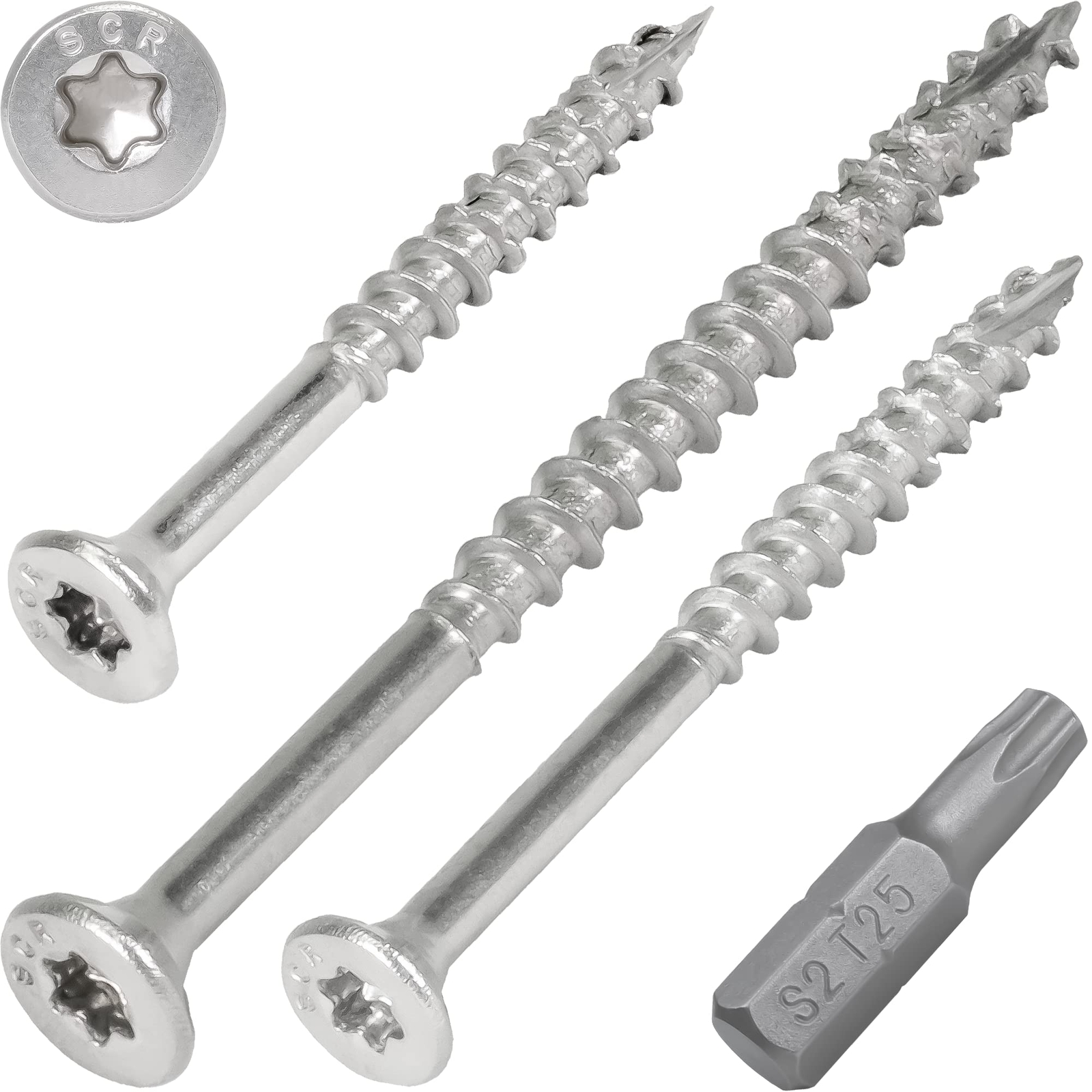 SCREW REBEL Viti per legno in acciaio inox A2, 4,5 x 60 – 200 pezzi, (j2R)
