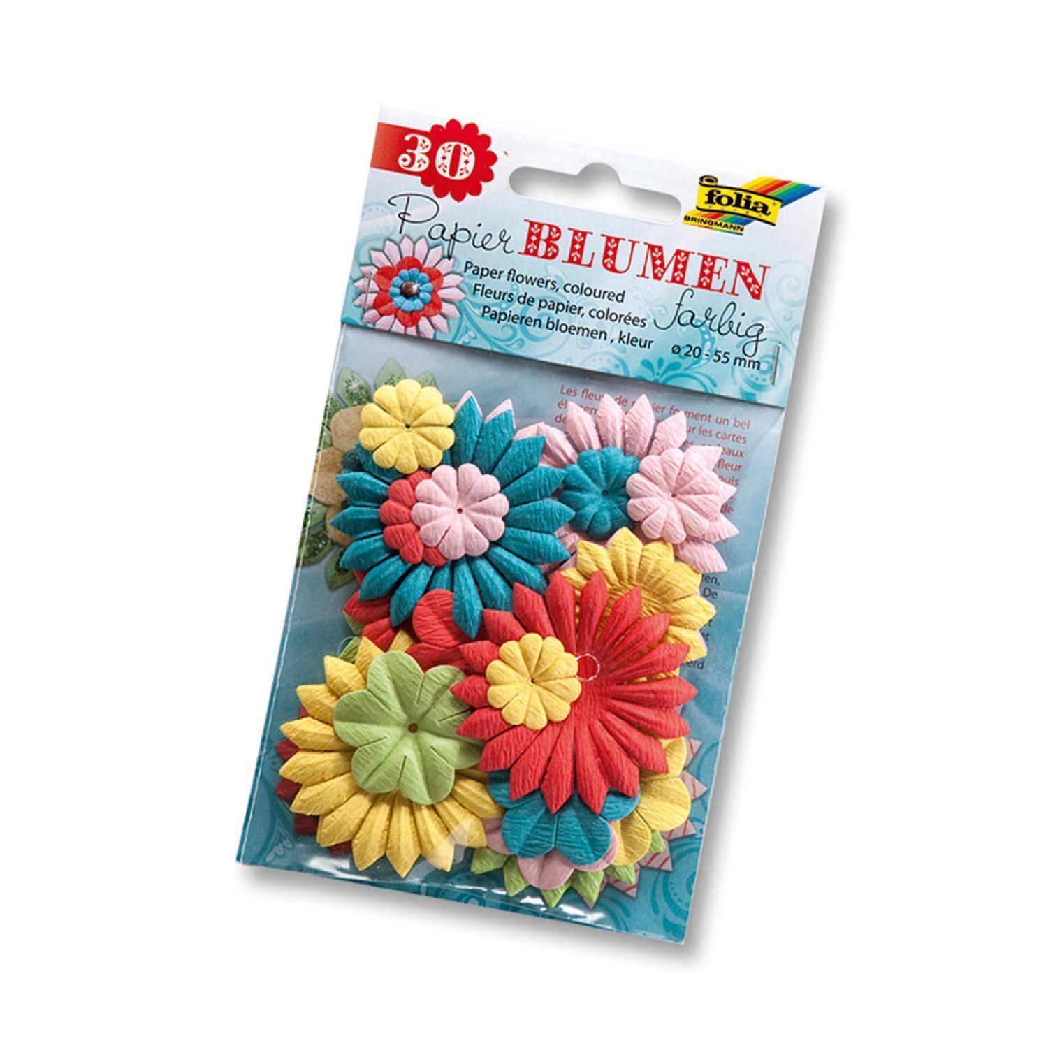 Fiori di Carta Colorati 20/55mm. 30Pezzi FOLIA - 2226.99 GIODICART