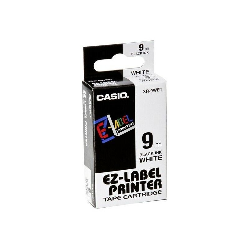 Nastro Etichettatrice CASIO XR-9WE da 9 mm. X 8 Mt. Nero su Bianco