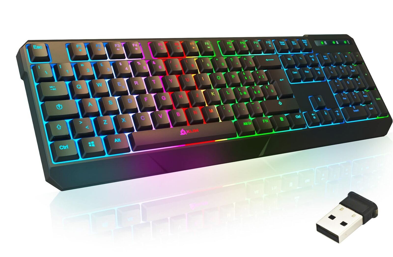 KLIM Chroma Tastiera Wireless ITALIANA - Sottile Resistente Ergonomica + Tast...