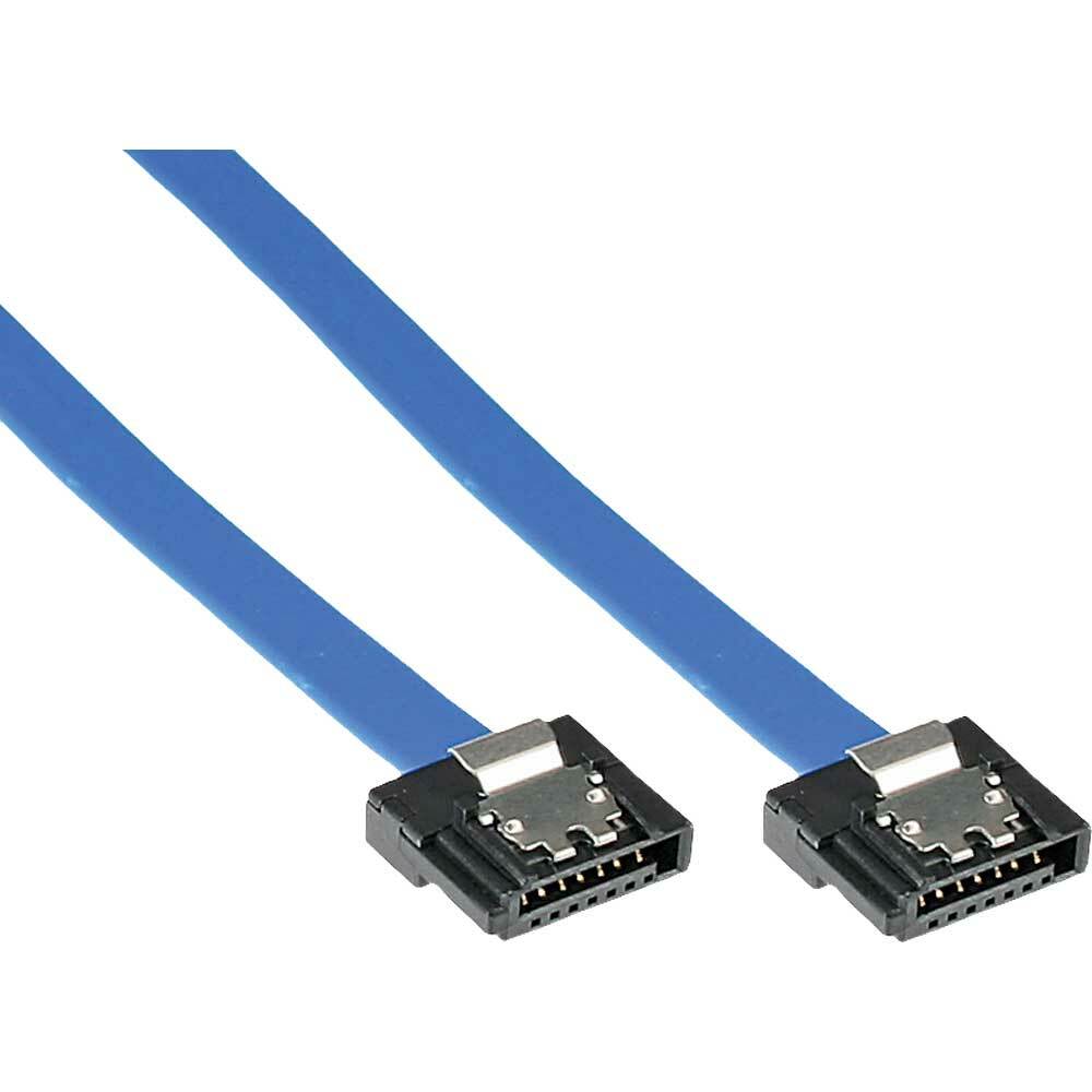 INL InLine® Cavo SATA III (6Gb/s), SATA a SATA, 0,15m, basso profilo, chiusura