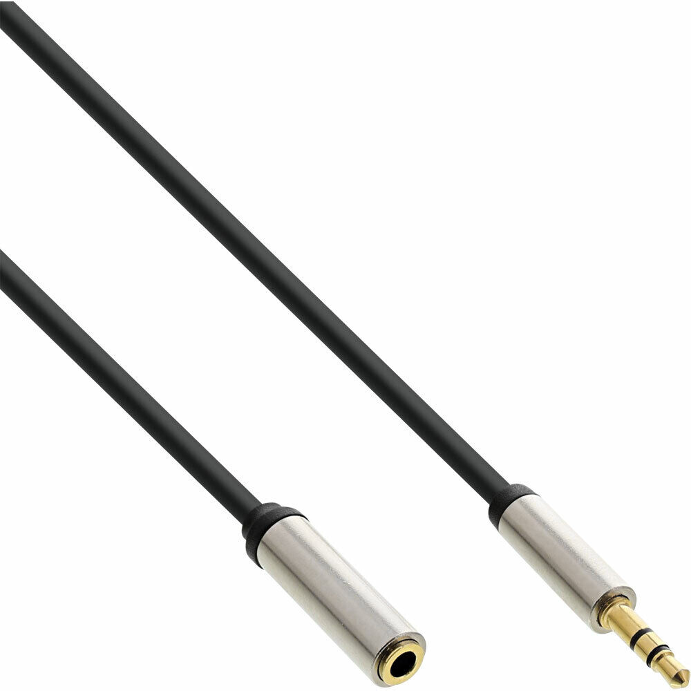 INL InLine® Cavo Audio Jack 3,5mm maschio / femmina, 5m, Slim extra sottile e f