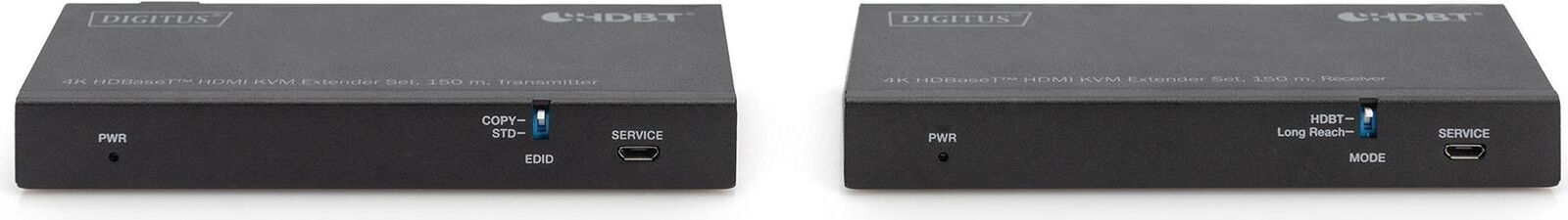 Estensore KVM HDMI HDBadeT DIGITUS 150 m/4K/60 Hz/USB 2.0/PoC/IR/nero