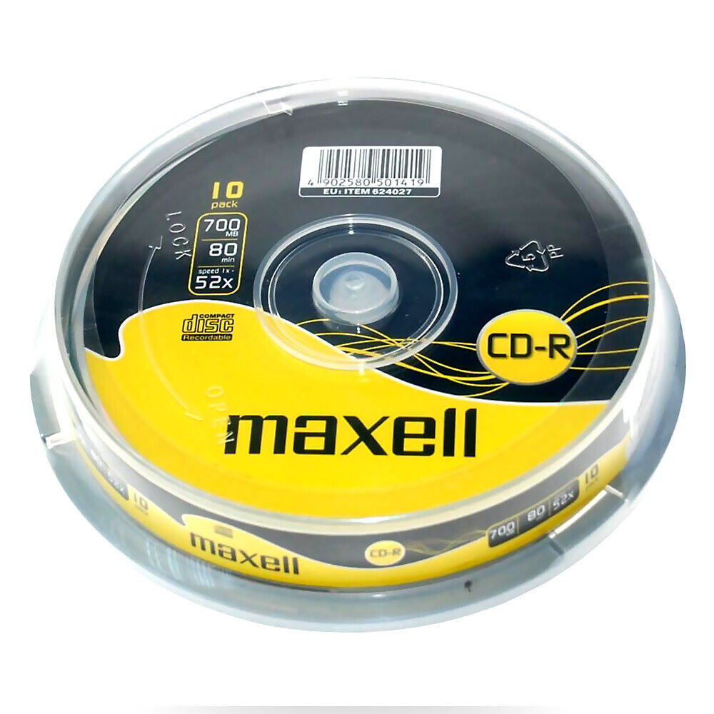 Maxell 624027 - 10 CD-R 700Mb 80 Min 52X Cake Box
