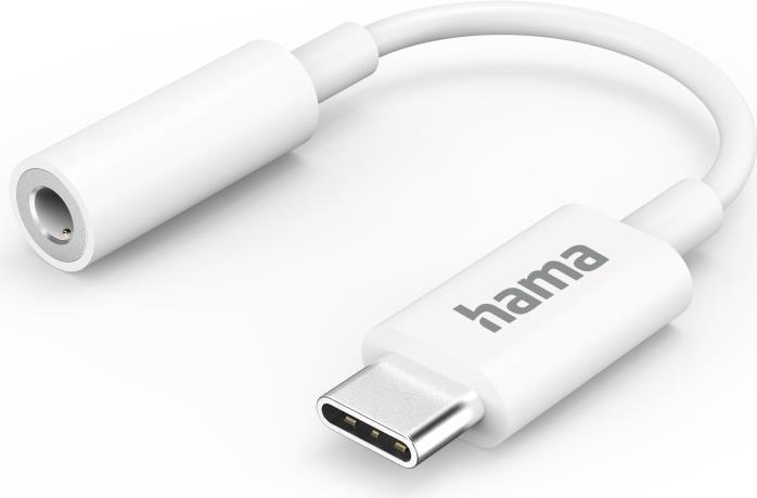 Hama USB Type-C Male to 3.5mm Jack Female Adapter White