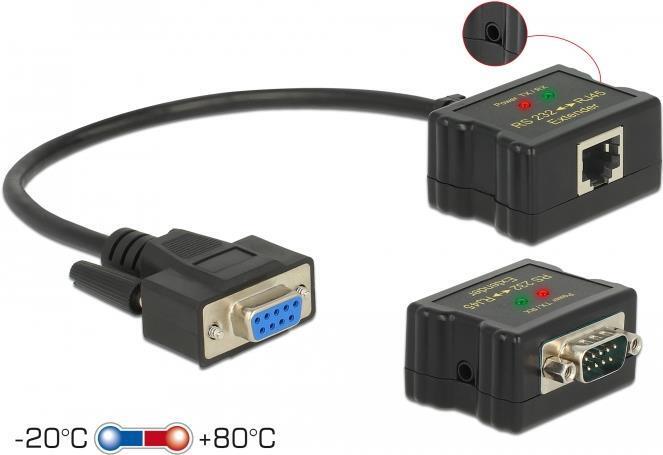 DeLOCK Extender RS-232 DB9 femmina RJ45 femmina a RS-232 DB9 maschio RJ45 femmin