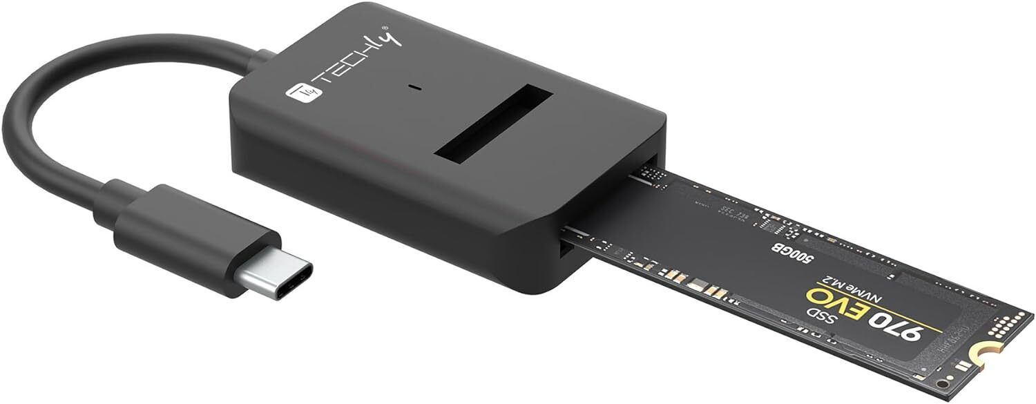 Techly Adattatore SSD Da USB-C A NVMe SATA M.2 Iadap Usb32-Satassd Adattatore Us
