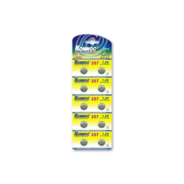 KONNOC Batterie a bottone Alcalina LR44 LR1154 357 AG13 (set 10 pz)
