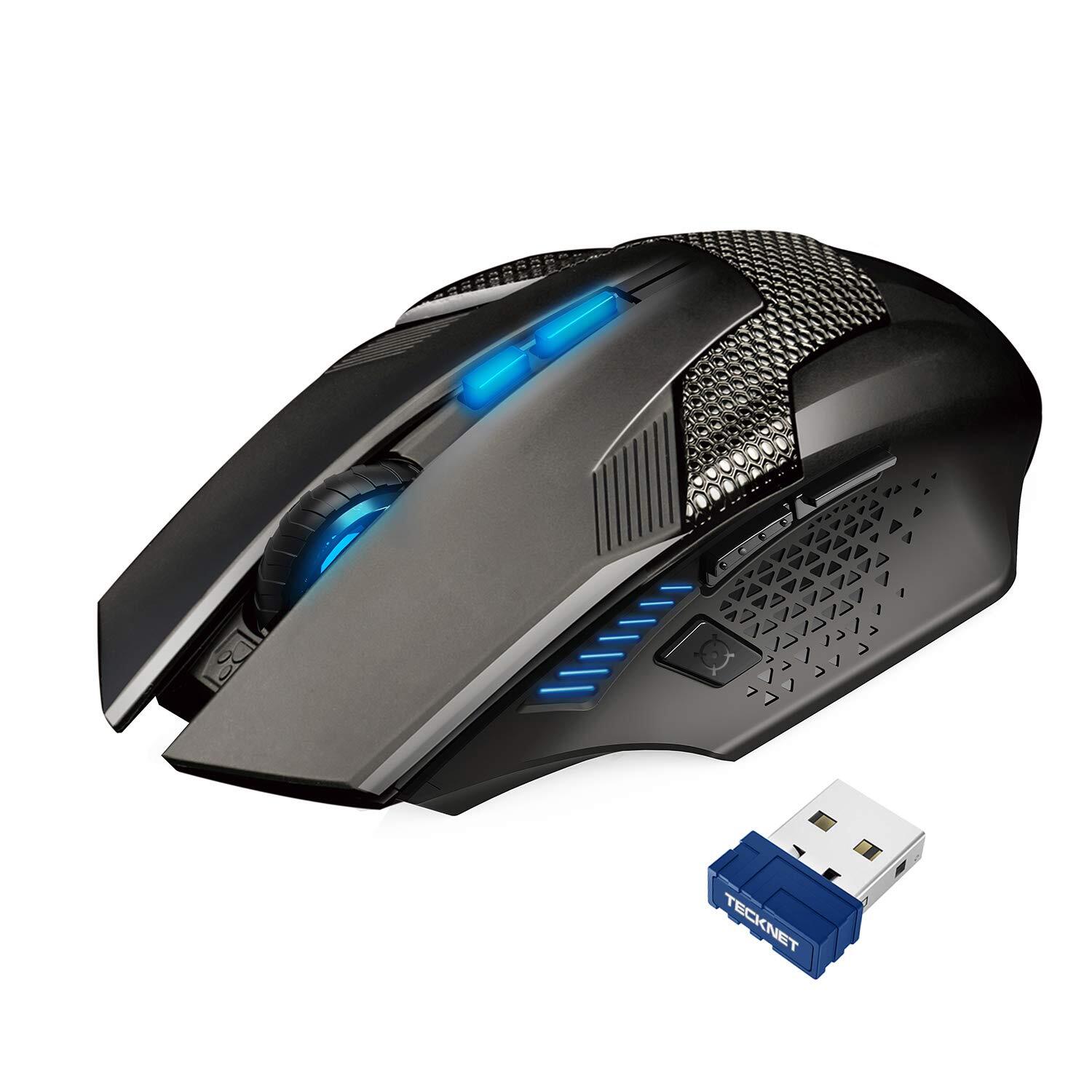 TECKNET Mouse Gaming Wireless 2.4GHz Mouse Wireless Gaming con 8 Pulsanti 480...