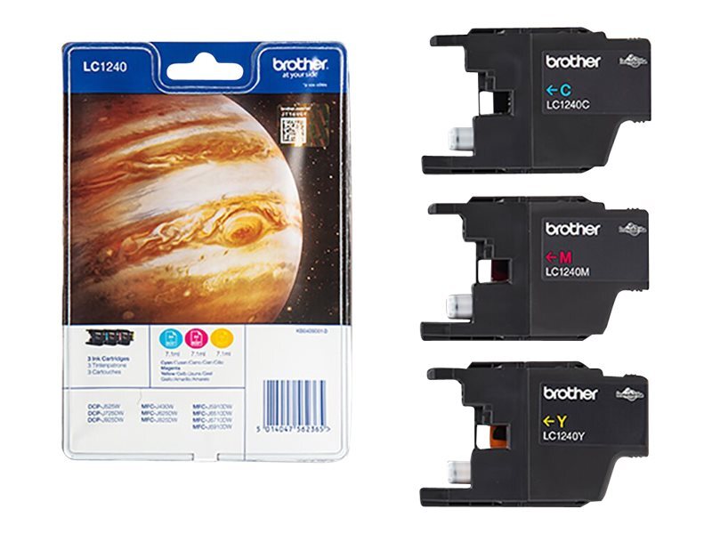 Brother LC1240 3-pack yellow, cyan, magenta original blister LC1240RBWBP