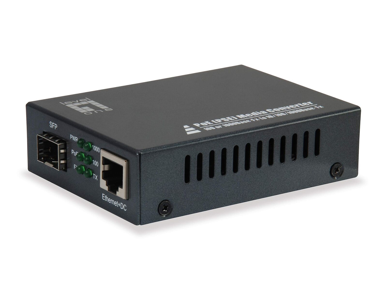 LevelOne Gigabit RJ45 to SFP Media Converter PoE PSE