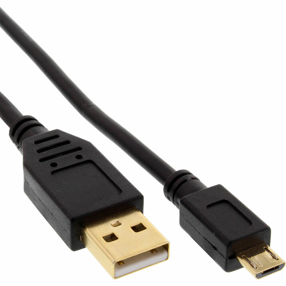 INL InLine® Cavo USB 2.0 Micro, A maschio / Micro B maschio, 3m, dorato, nero
