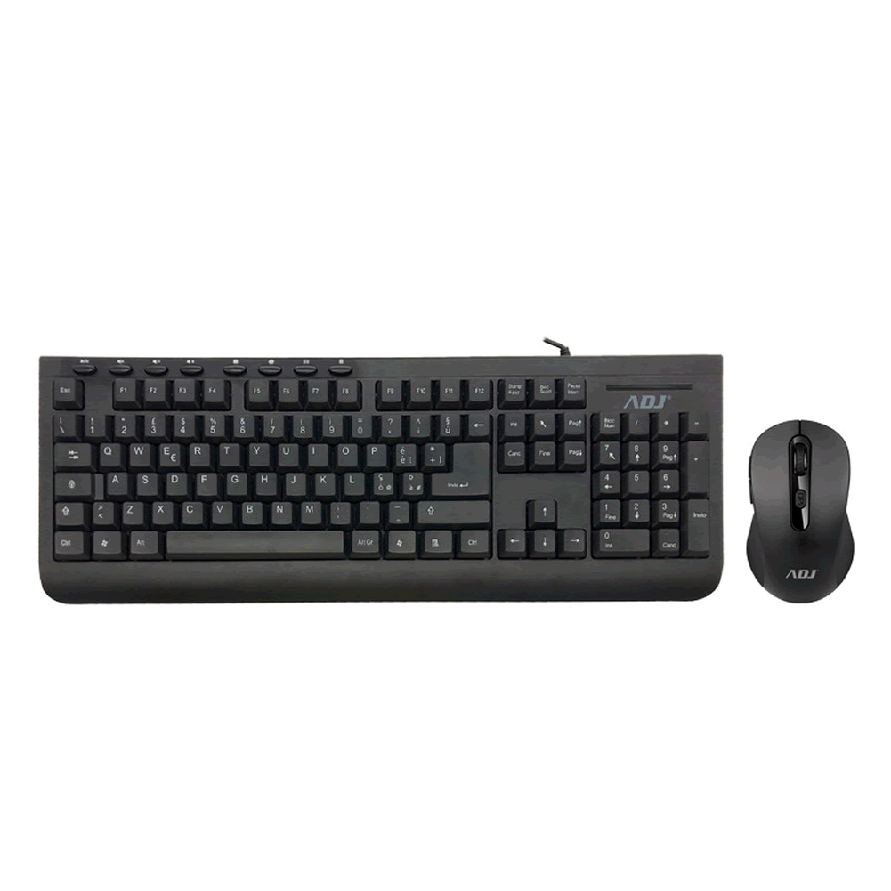 KIT USB ADJ KT108 PURE EVO TASTIERA E MOUSE OTTICO ERGONOMICO 6 TASTI