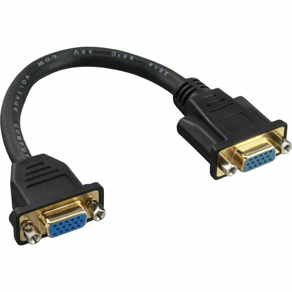 INL InLine® Cavo VGA, Sub-D 15pin femmina a Sub-D 15pin femmina, 0,2m, montaggi