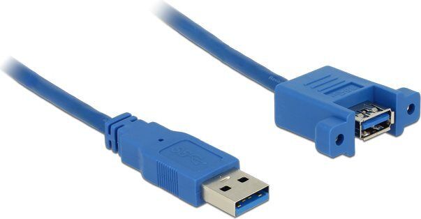 USB 3.0 Typ-A Stecker  USB 3.0 Typ-A Buchse mit Muttern zum Einbau  Schraubentyp