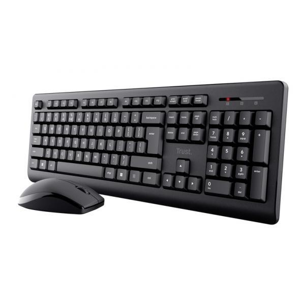 Tastiera E Mouse Wireless Trust Primo  Nero Monocromatica Inglese Eeuu Qwerty us
