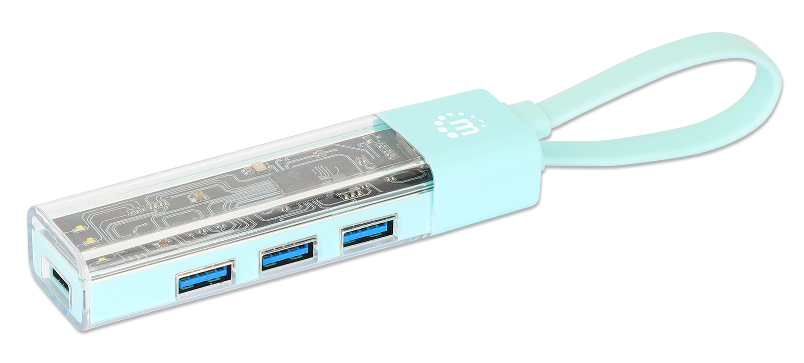 Hub Combo USB 3.0 USB-C&trade; e USB-A 4 Porte Verde Trasparente