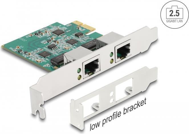 Delock Scheda PCI Express x1 a 2 x RJ45 2.5 Gigabit LAN RTL8125