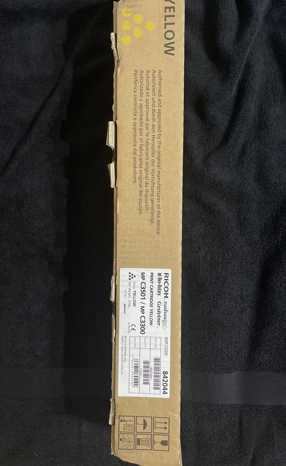 Ricoh Yellow original toner cartridge for Ricoh MP C2800 MP C2800 SPF MP 842044