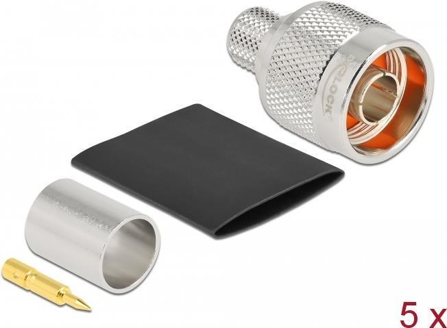 Connettore Delock N per crimpare LMR 400 con guaina termoretraibile corrisponden