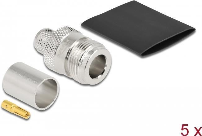 Presa N Delock per crimpare LMR 400 con guaina termoretraibile corrispondente