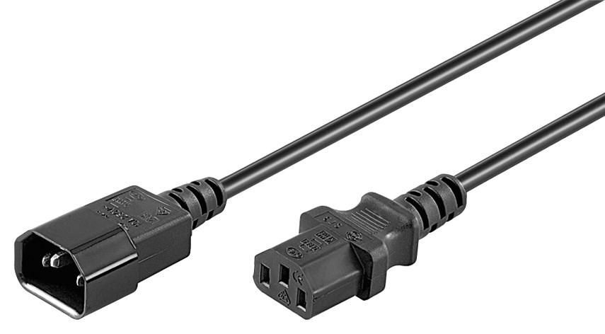 MicroConnect Power Cord C13-C14 1.5m Black  Extension Cable,10A/250V