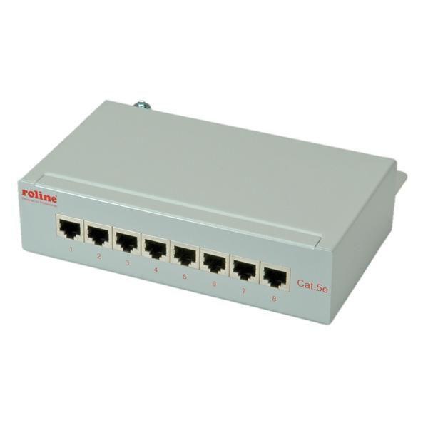 ROLINE Cat.5e Wall Mount Patch Panel 8 Ports STP light grey (ROLINE Wall Mount P
