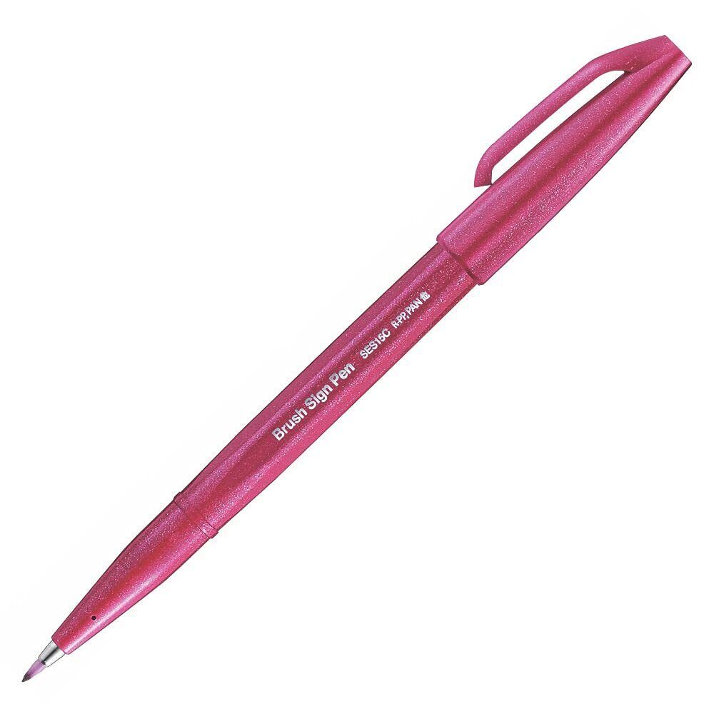Pentel Brush Sign Pen Burgundy - Pack of 10 Burgundy 10