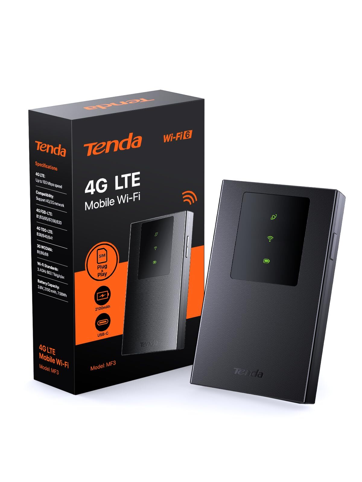 Tenda MF3 Saponetta WiFi con SIM Portatile Router WiFi con SIM Saponetta 4G L...