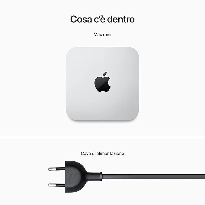 Apple Mac mini M2 (256GB SSD, Apple M2 8 CPU/10 GPU, 8GB RAM) Mini Desktop NUOVO