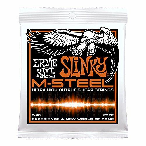 Cordes pour guitare électrique hybride Slinky M-Steel Ernie Ball - calibre 9-46