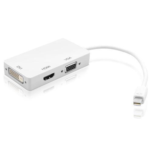 Techly Adattatore 3 in 1 Mini DisplayPort 1.2 (Thunderbolt) a HDMI/DVI/VGA