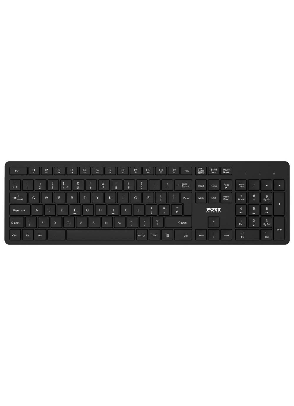 Port Designs 900904-UK tastiera Mouse incluso QWERTY Inglese UK Nero (Port Desig