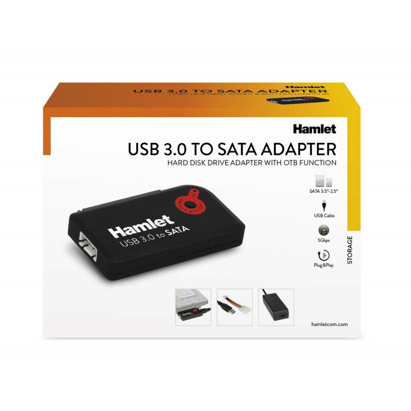 HAMLET Adattatore USB 3.0 per Hard Disk con funzione OTB - XU3SATA