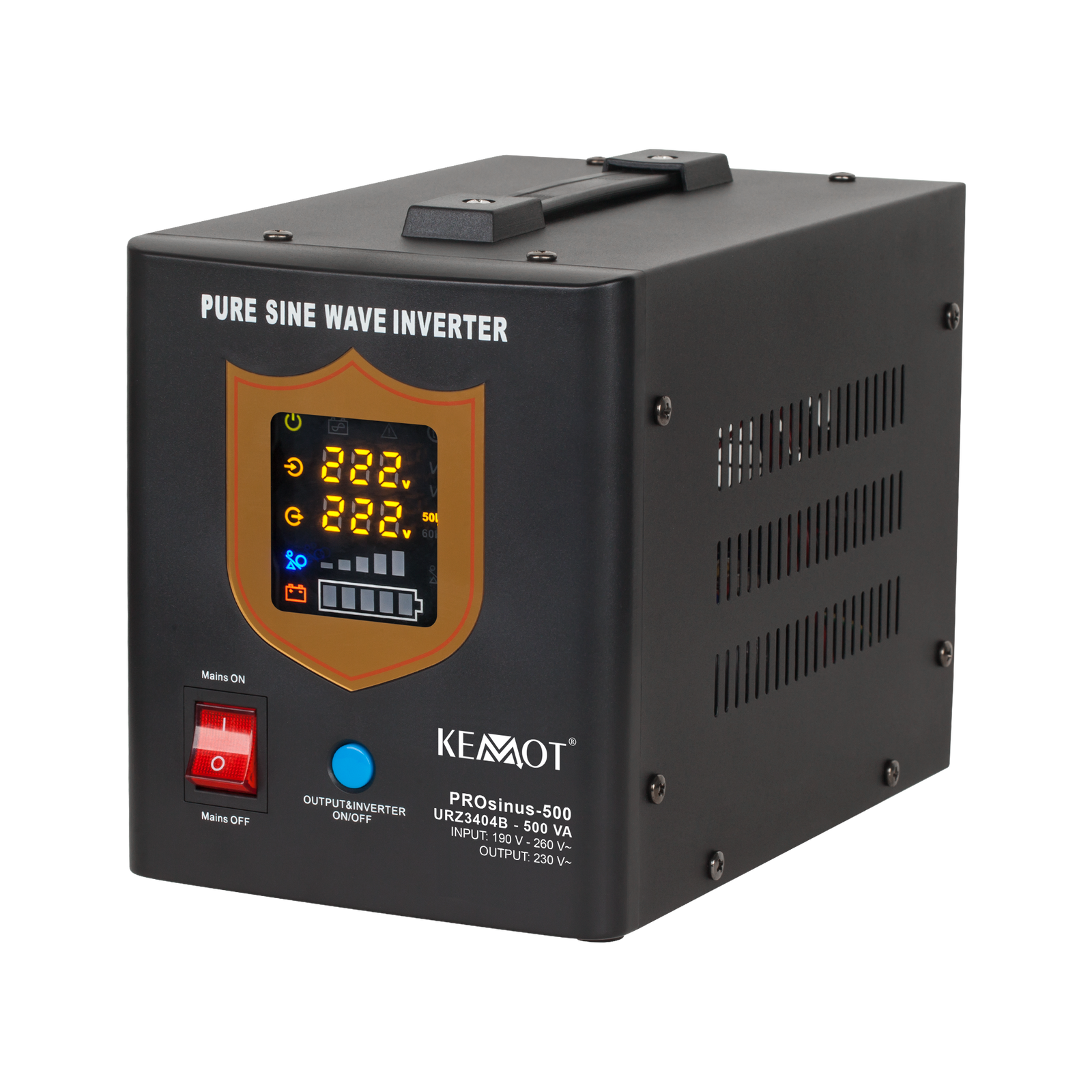 Alimentatore di emergenza Kemot PROsinus 500 12V/230V