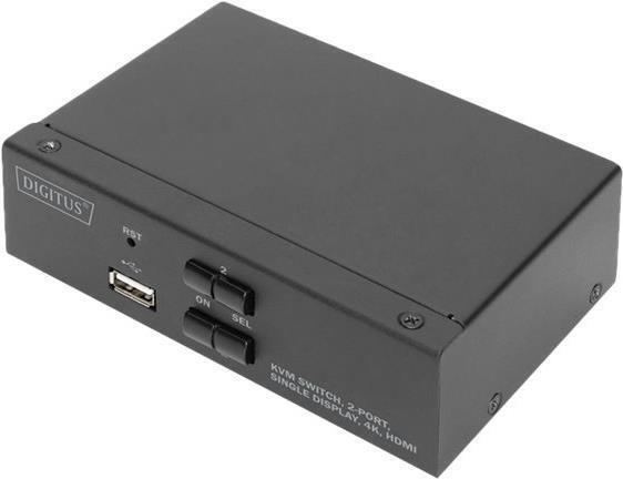 Digitus Switch KVM 2 porte schermo singolo 4K HDMI (KVM SWITCH 2PORT SINGLE DISP