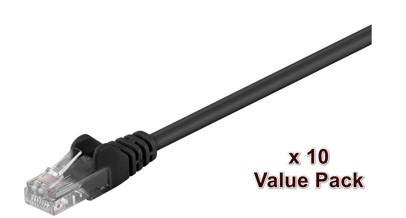 MicroConnect U/UTP CAT5e 3M Black 10 Pack  1 pcs. = 10 pcs. in one bag