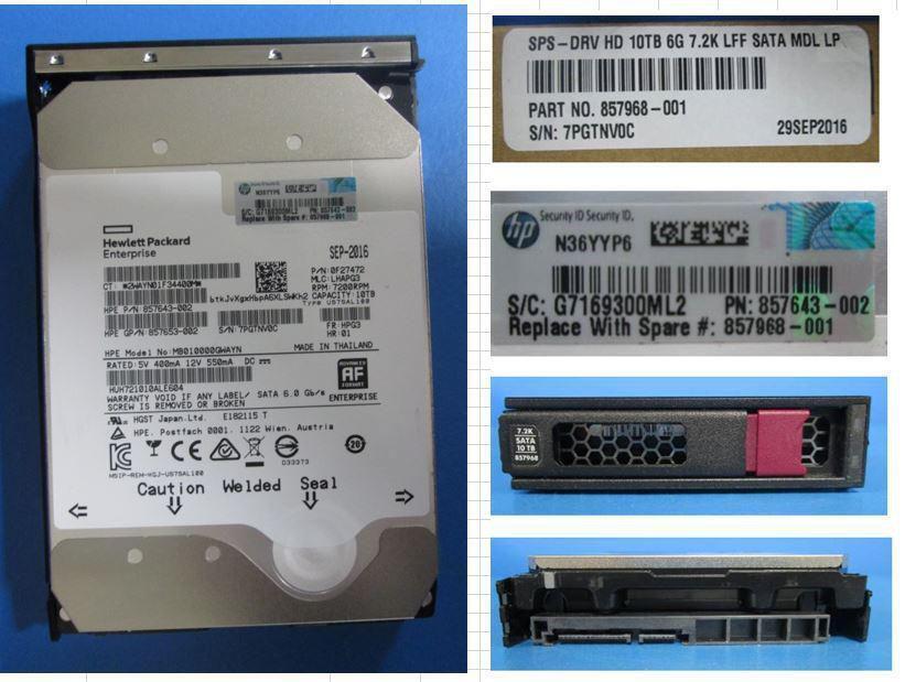 HD 10TB 6G 7.2K LFF SATA MDL - LP - Warranty 36M