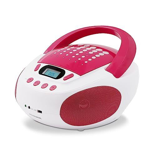 METRONIC Lettore CD per bambini MP3 Pop Pink con porta USB di alimentazione e...