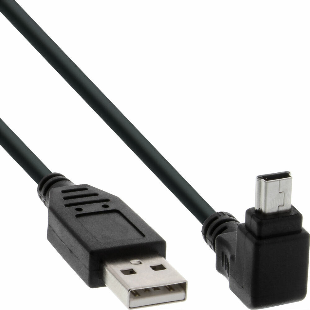 INL InLine® Cavo USB 2.0 Mini, A maschio / Mini B maschio (5pol.), 1m, Angolato