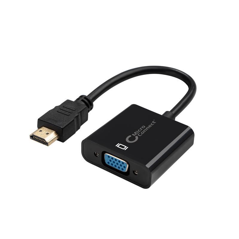 MicroConnect Adapter HDMI - VGA M/F, Black  Support Audio, 1920*1080