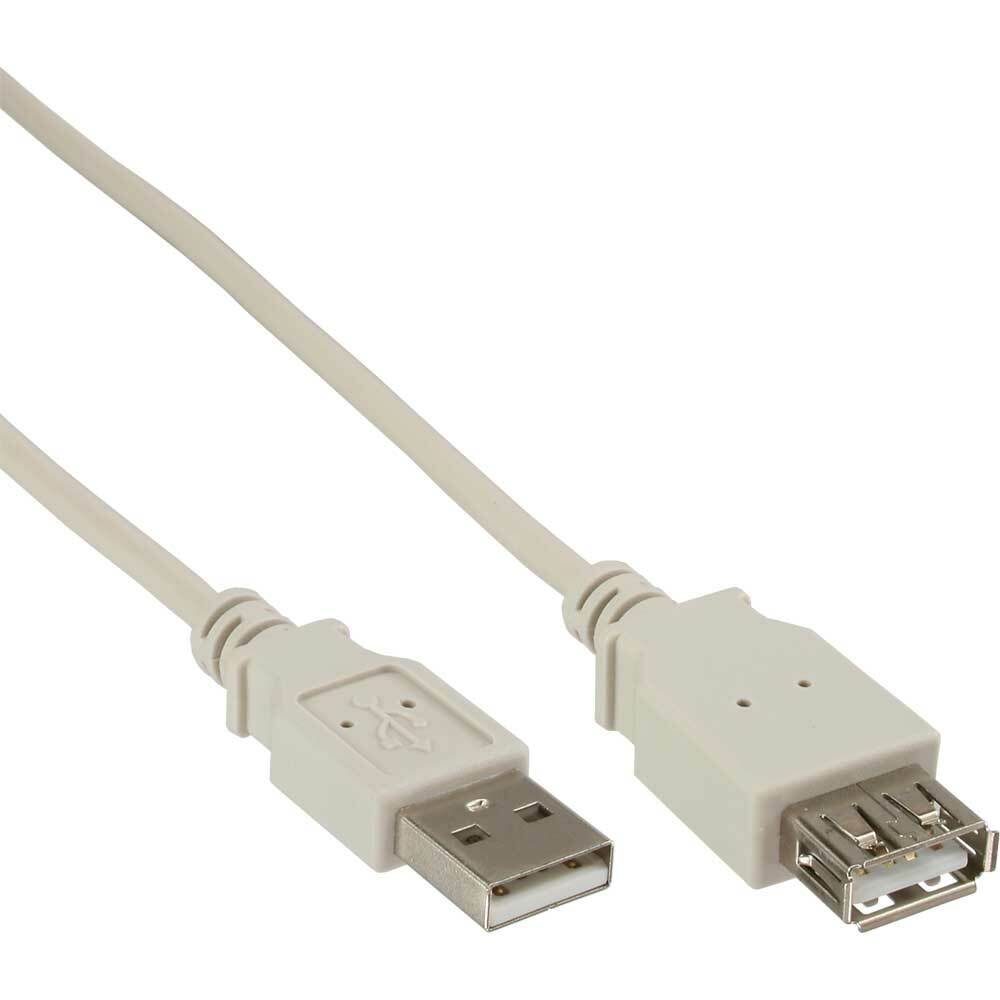 INL InLine® Cavo USB 2.0 A maschio / A femmina, 3m, prolunga, beige, bulk