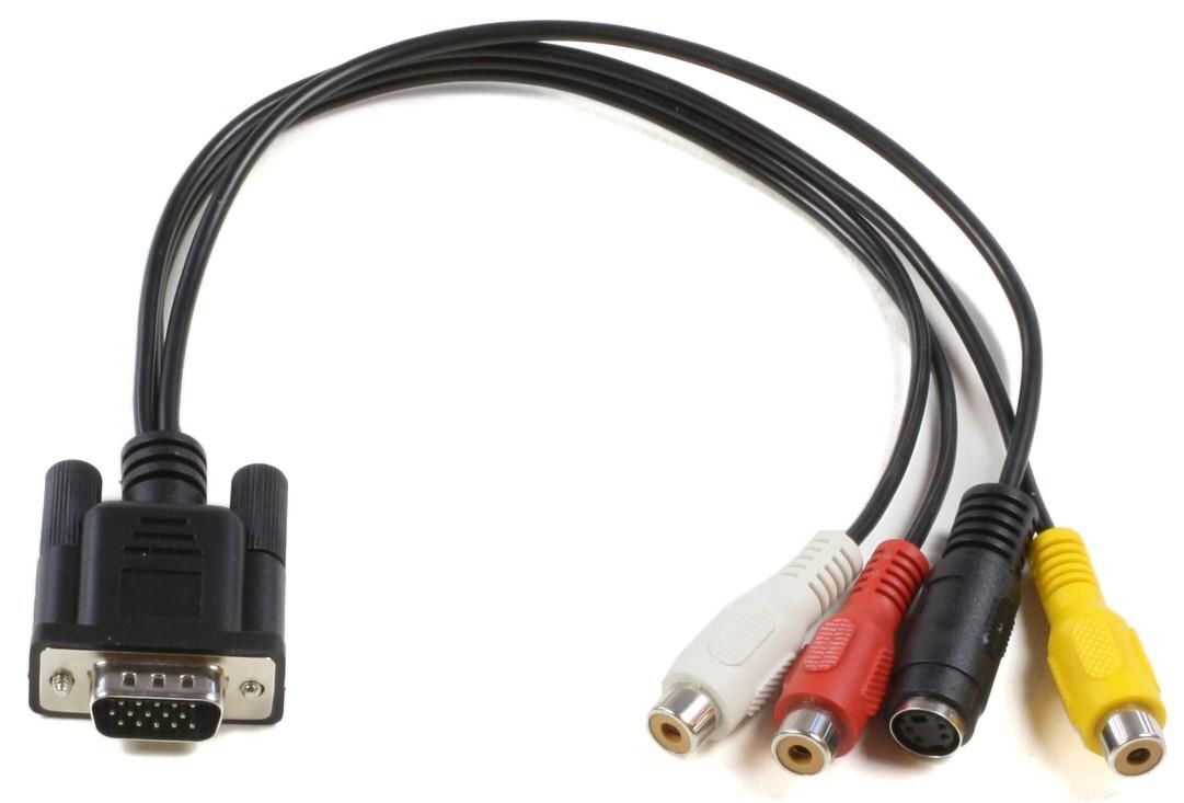 MicroConnect VGA to S-video 3x RCA 0,3m.  MONGGSV, 0.3 m, VGA (D-Sub),