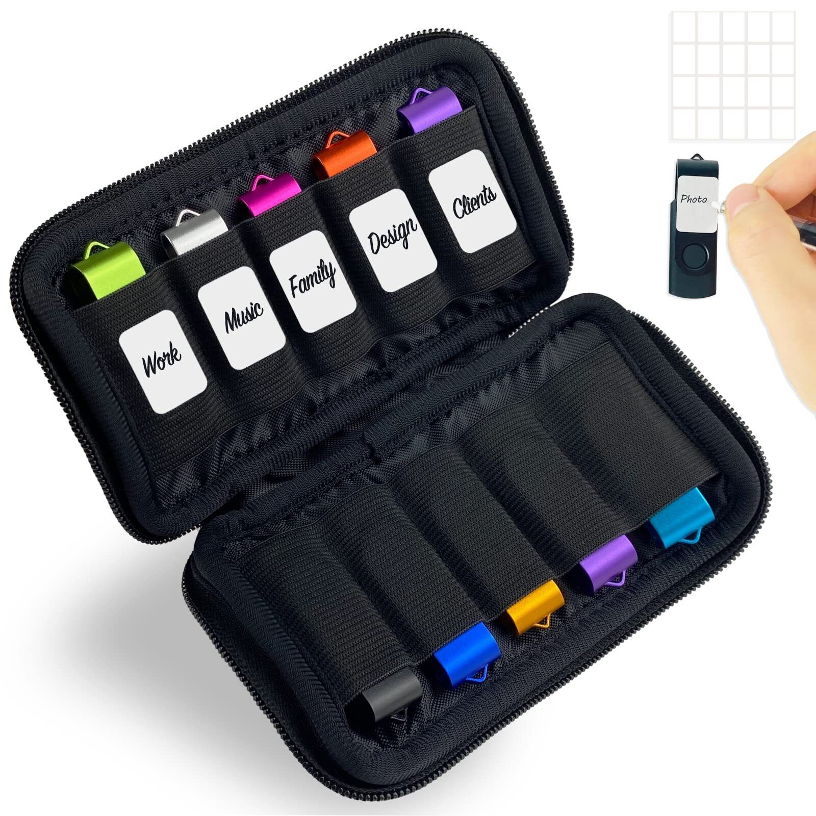JBOS Custodia per chiavette USB organizer Electronic Accessories Case for Mem...