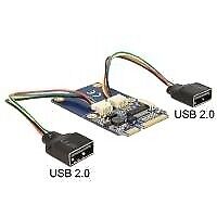 DeLock MiniPCIe I/O PCIe full size 2 x USB 2.0 - Adattatore USB - Scheda PCI Exp